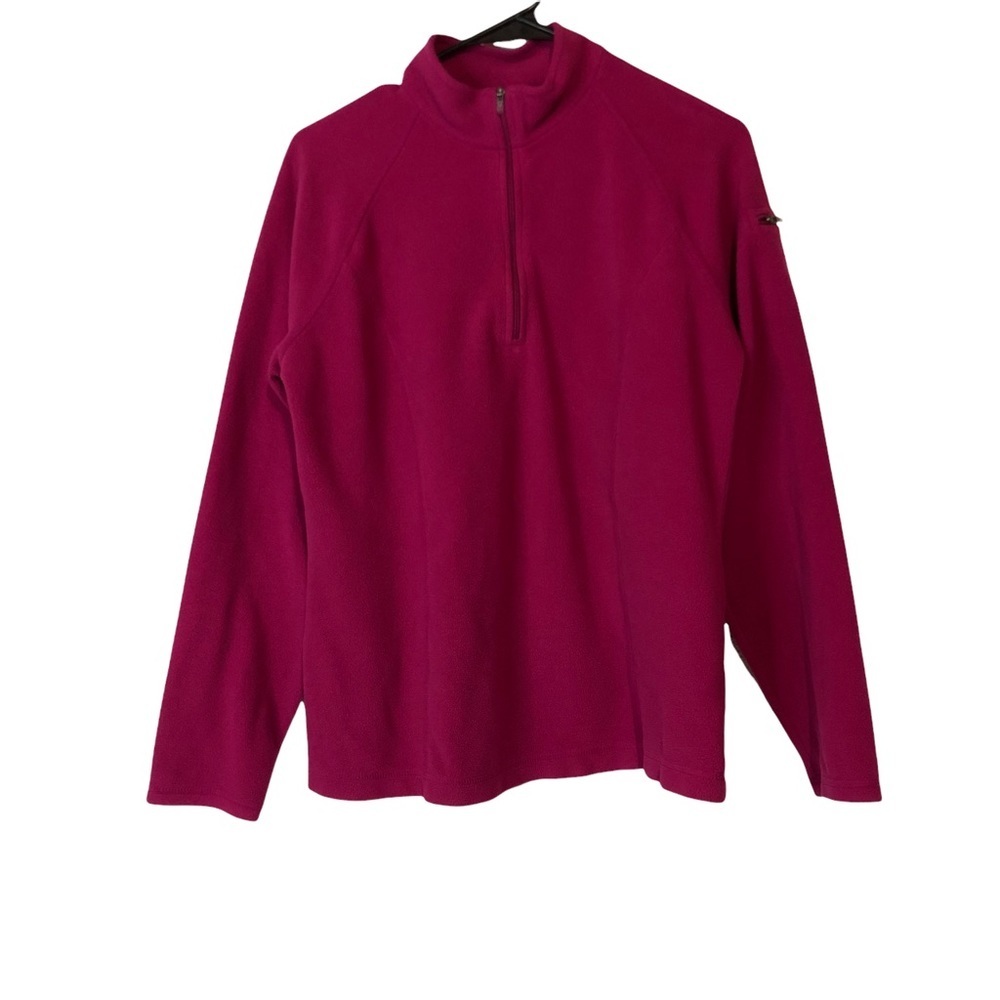 L.L.Bean Quarter Zip Pink Long Sleeve Fleece Size Medium